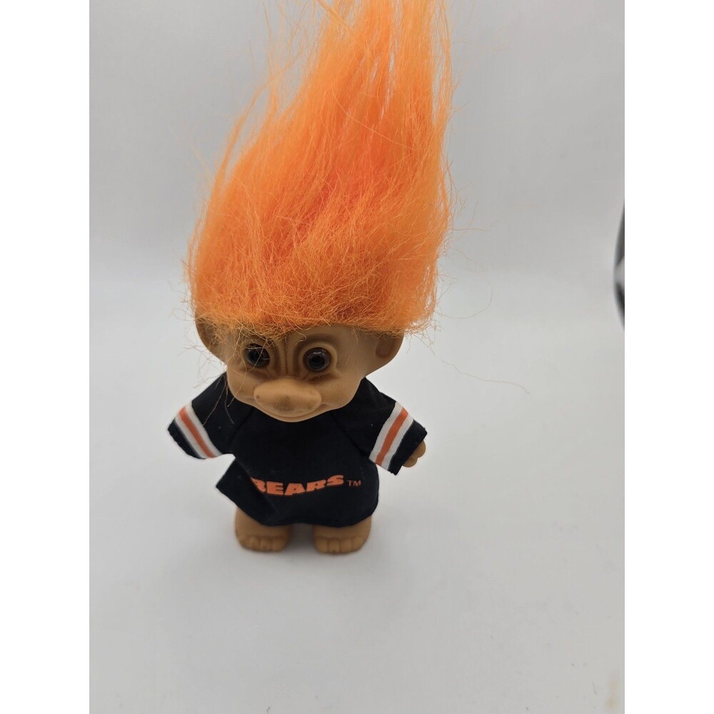 VTG Russ TROLL 3” Chicago Bears NFL Good Luck Troll Orange Hair